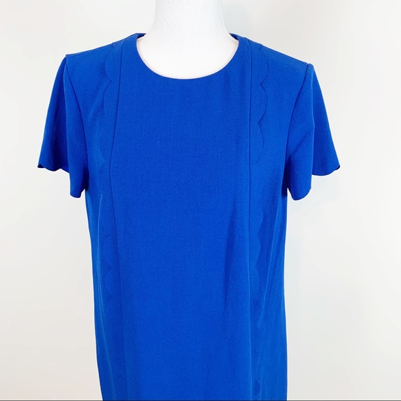 Tahari by ASL cap sleeve Scallop trim Shift Dress - Picture 3 of 8